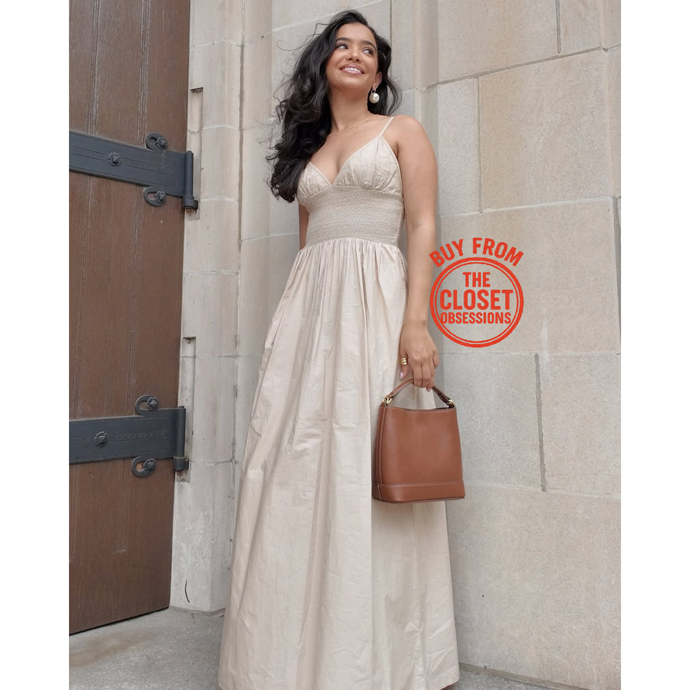 Zara NWT Beige Embroidered Cotton Maxi Dress M L - Picture 6 of 16